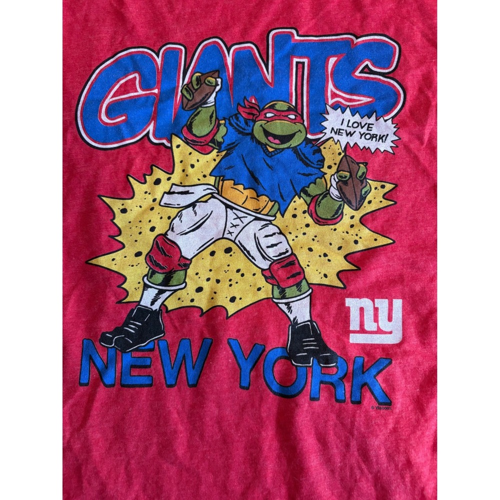 NY Giants TMNT Raphael T Shirt Large NWOT New York Football Homage Red